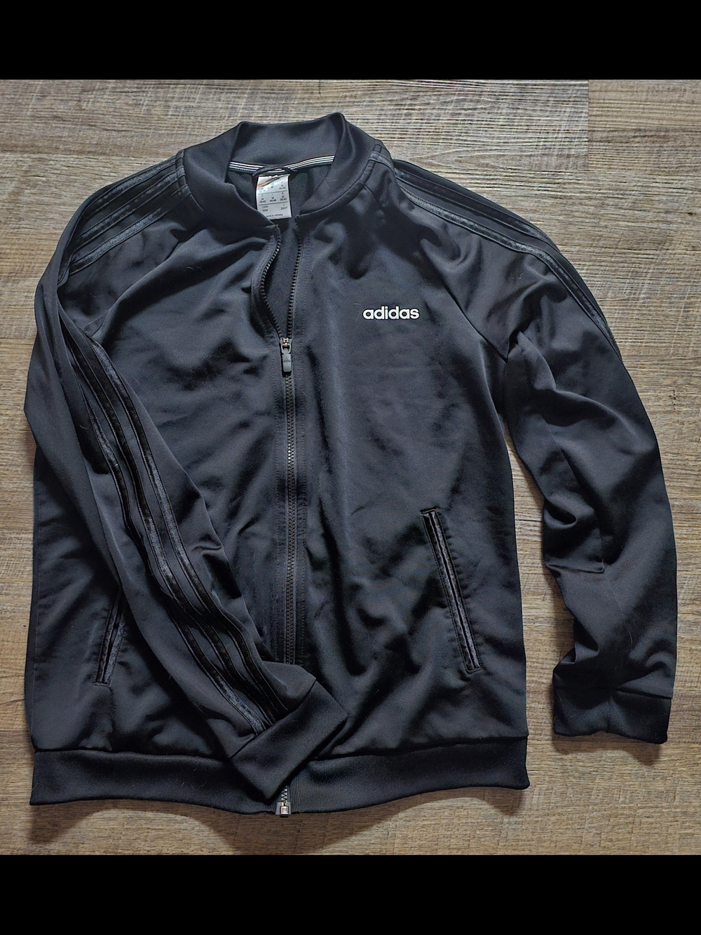 adidas Black Men’s Performance Track Jacket with Stripe Accents